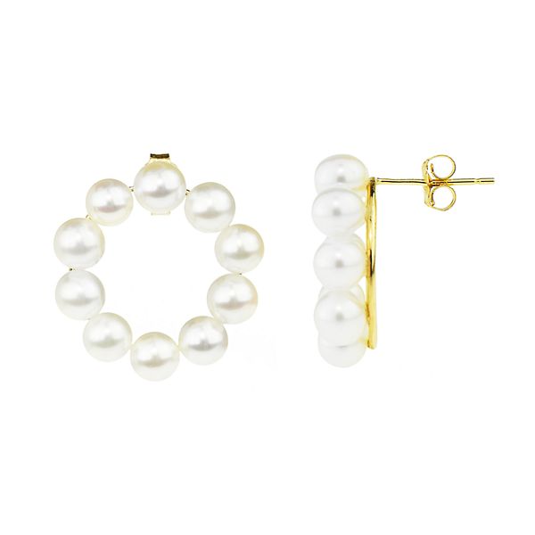 Circle pearl deals earrings