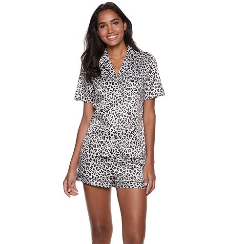 Women's Apt. 9® Notch Collar Satin Shirt & Shorts Pajama Set