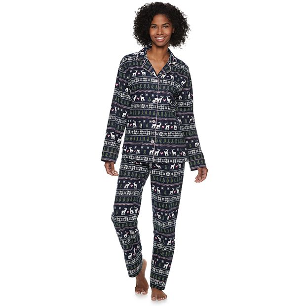 Women's Star & Skye Flannel Shirt & Pants Pajama Set