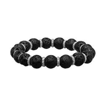 DANTE Men's Black Lava Beads Bracelet