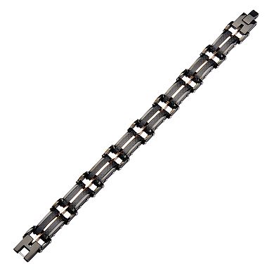 DANTE Men's Stainless Steel Carbon Graphite Link Bracelet