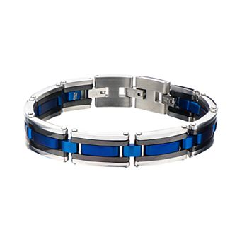 DANTE Men's Stainless Steel Tri-Tone Link Bracelet