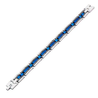 Men's Stainless Steel Tri-Tone Link Bracelet