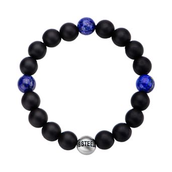 DANTE Men's Lapis & Black Onyx Beaded Bracelet