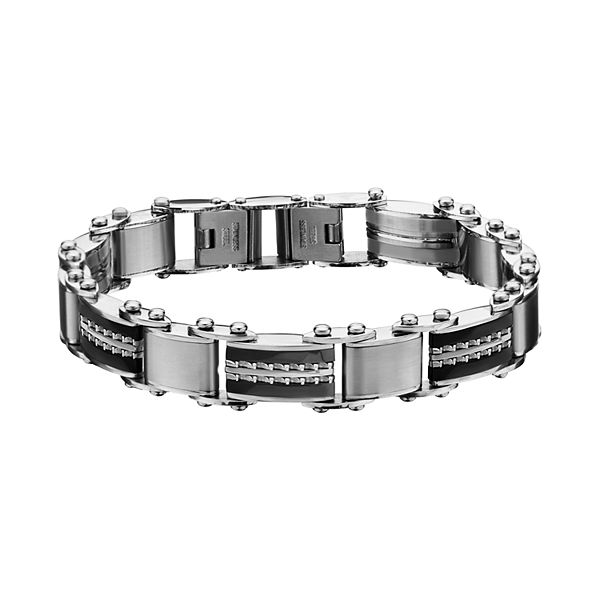Men's Stainless Steel Reversible Link Bracelet