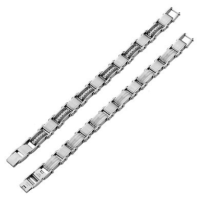 DANTE Men's Stainless Steel Reversible Link Bracelet