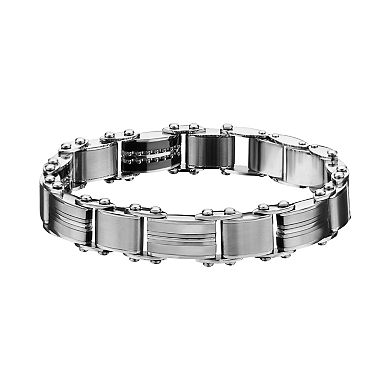 Men's Stainless Steel Reversible Link Bracelet