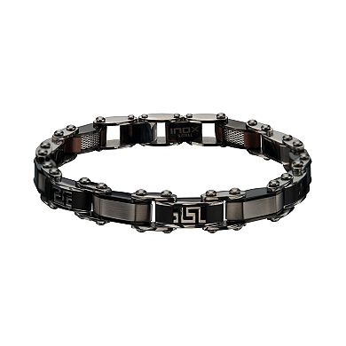 DANTE Men's Black & Brown Stainless Steel Reversible Link Bracelet