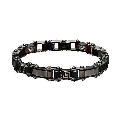 Men's Black & Brown Stainless Steel Reversible Link Bracelet