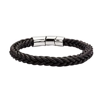 DANTE Men's Braided Brown Leather Magnetic Bracelet