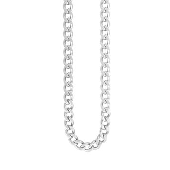 DANTE Men's Stainless Steel Flat Curb Chain Necklace