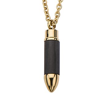 DANTE Men's Carbon Graphite Bullet Pendant Necklace
