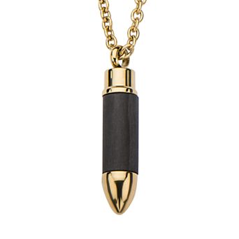 DANTE Men's Carbon Graphite Bullet Pendant Necklace