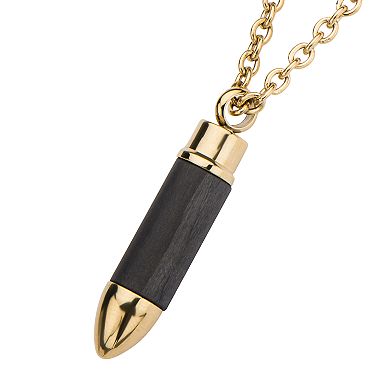 Men's Carbon Graphite Bullet Pendant Necklace