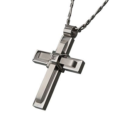 Men's Layered Cross Pendant Necklace