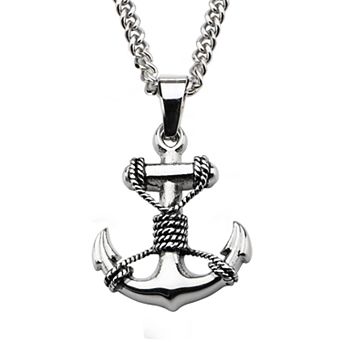 DANTE Men's Stainless Steel Anchor Pendant Necklace