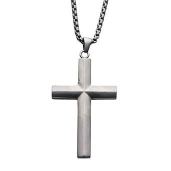 DANTE Men's Stainless Steel Cross Pendant Necklace