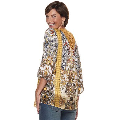 Women's World Unity Printed Bell Sleeve Top