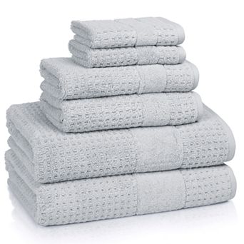 Cassadecor Turkish Checkered Textured 6 pc Bath Towel Set