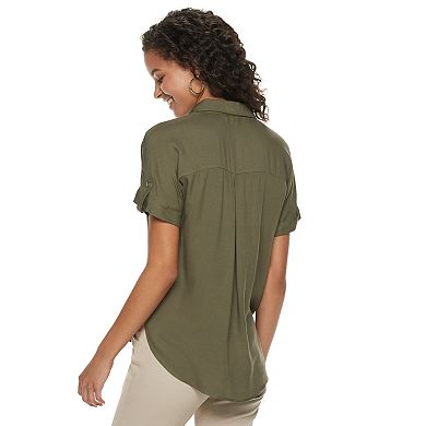 Juniors' Candie's® Button Front Top