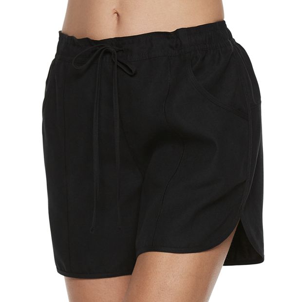 Women's Croft & Barrow® 5-inch Tummy Slimmer Woven Swim Shorts