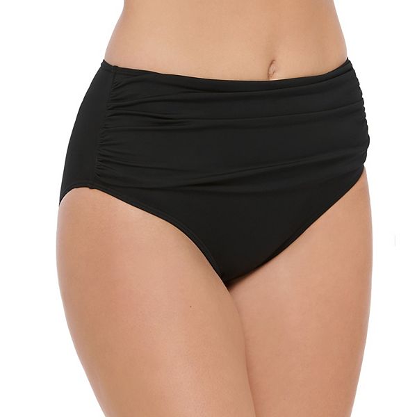 Womens Croft And Barrow® Tummy Slimmer Shirred High Waisted Bikini Bottoms