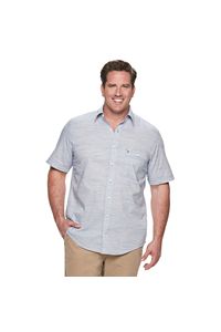 Image of Big & Tall IZOD Breeze Cool FX Classic-Fit Button-Down Shirt, Men's, Size: L Tall, Blue