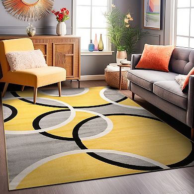 World Rug Gallery Toscana Contemporary Abstract Circles Rug