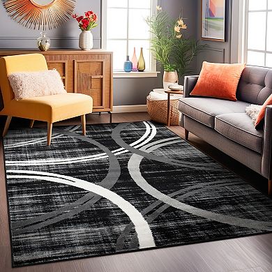 World Rug Gallery Toscana Modern Abstract Circles Rug