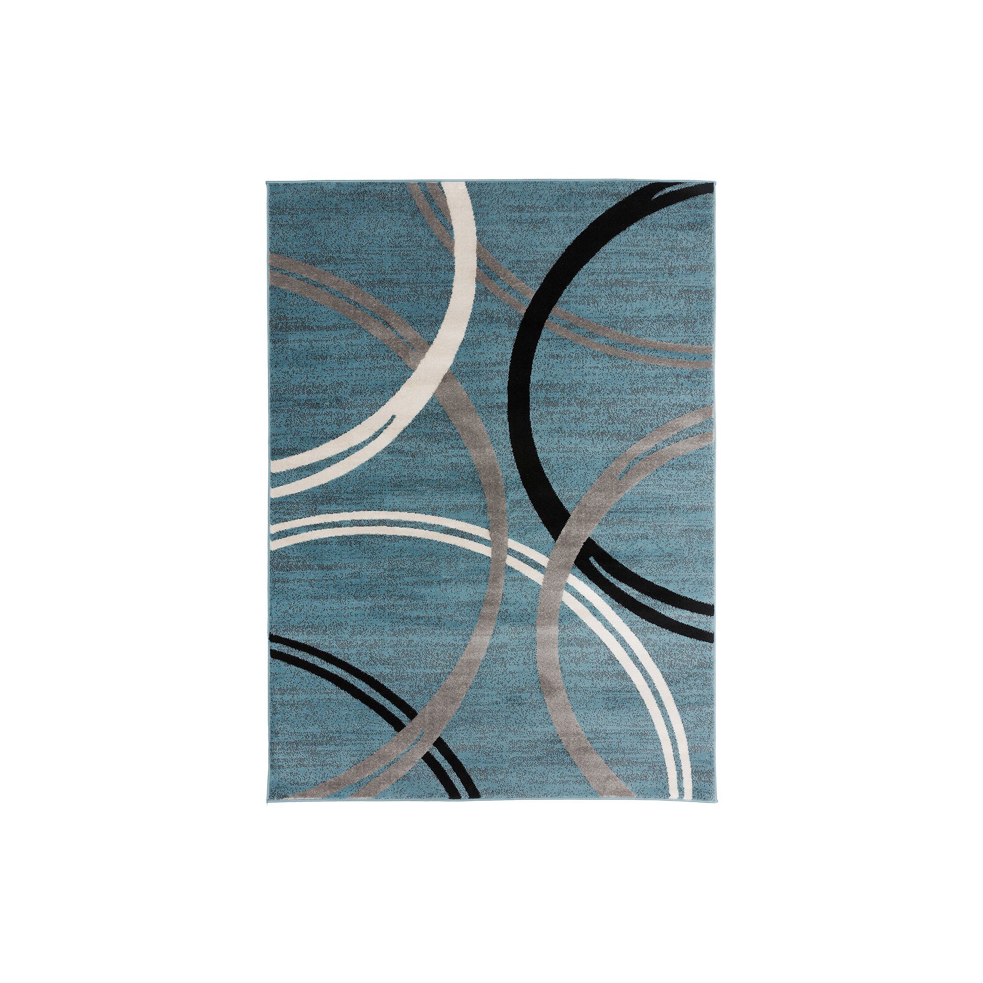 World Rug Gallery Toscana Modern Abstract Circles Rug, Blue