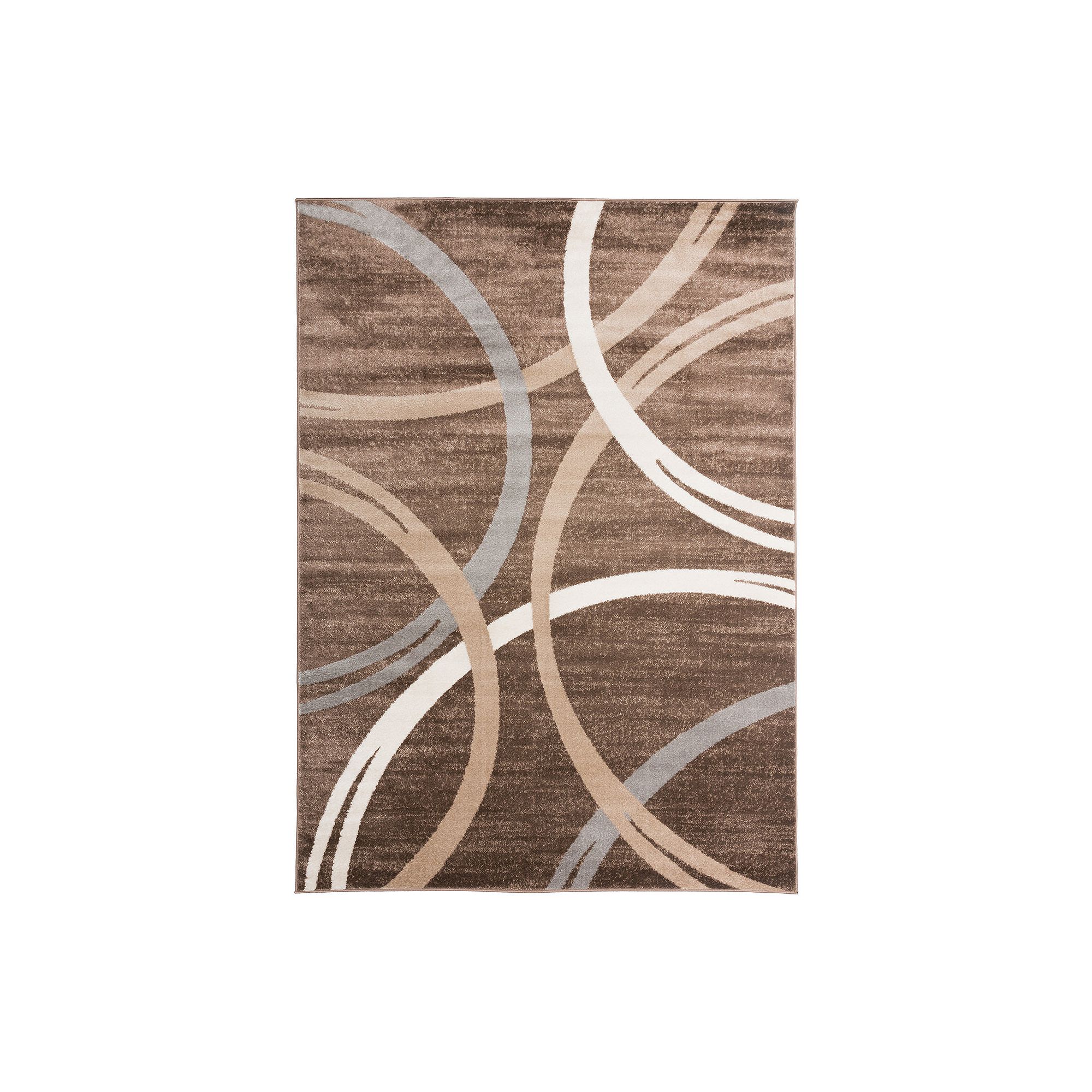 World Rug Gallery Toscana Modern Abstract Circles Rug, Brown