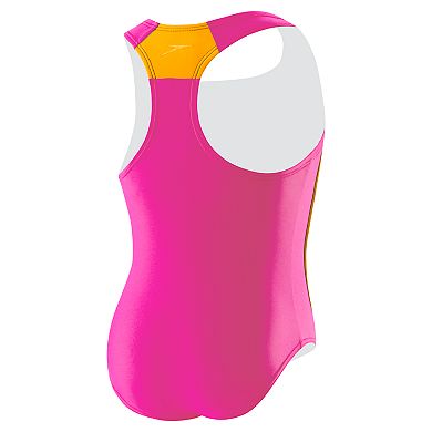 Girls 7-16 Speedo Printed Sport Splice One-Piece Swimsuit