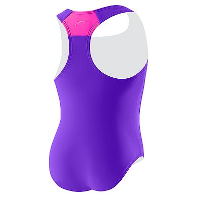 Girls 7-16 Speedo Printed Sport Splice One-Piece Swimsuit