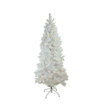 Northlight Seasonal 9-ft. LED Slim Indoor / Outdoor White Pine Artificial Christmas Tree
