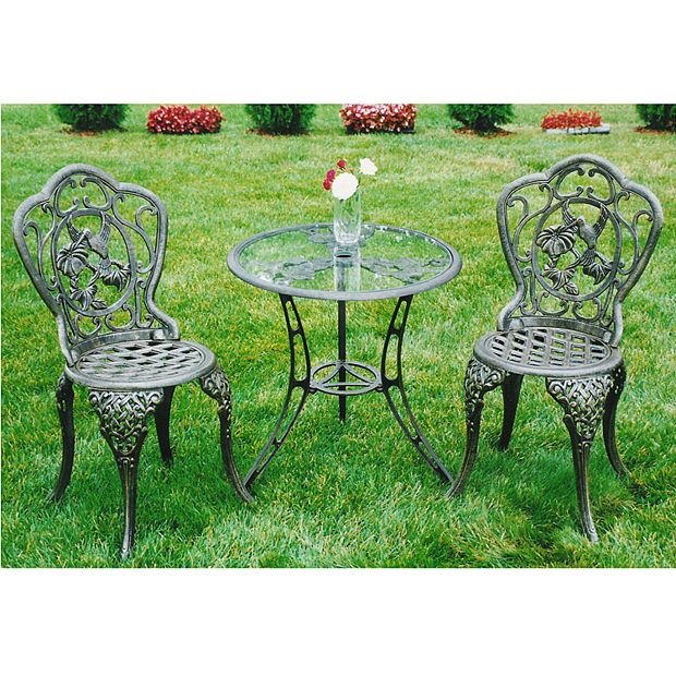 Oakland Living 3 pc. Hummingbird Bistro Patio Set Outdoor