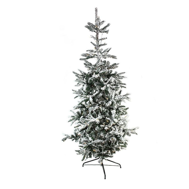 Northlight Seasonal 7.5-ft. LED Flocked Noble Fir Artificial Christmas Tree