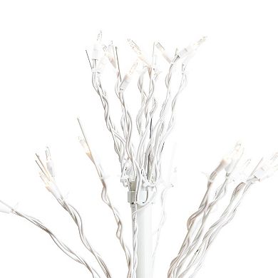Northlight Seasonal 4-ft. White Pre-Lit Twig Indoor / Outdoor Artificial Christmas Tree