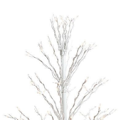 Northlight Seasonal 4-ft. White Pre-Lit Twig Indoor / Outdoor Artificial Christmas Tree