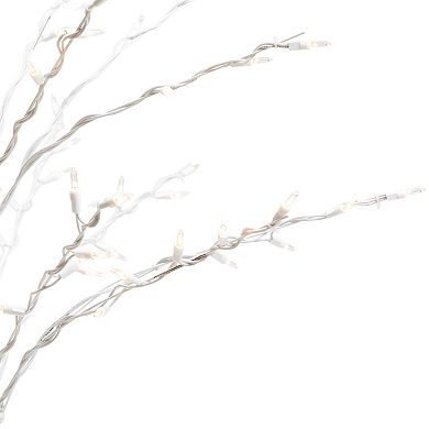 Northlight Seasonal 4-ft. White Pre-Lit Twig Indoor / Outdoor Artificial Christmas Tree