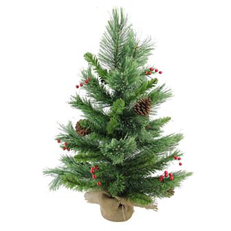Northlight Seasonal 24 in Mixed Cashmere Berry Pine Artificial Christmas Tree
