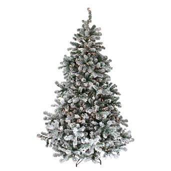 Northlight Seasonal 6.5-ft. Pre-Lit Flocked Natural Emerald Artificial Christmas Tree
