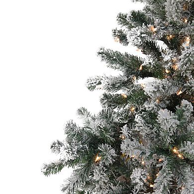 Northlight Seasonal 6.5-ft. Pre-Lit Flocked Natural Emerald Artificial Christmas Tree 