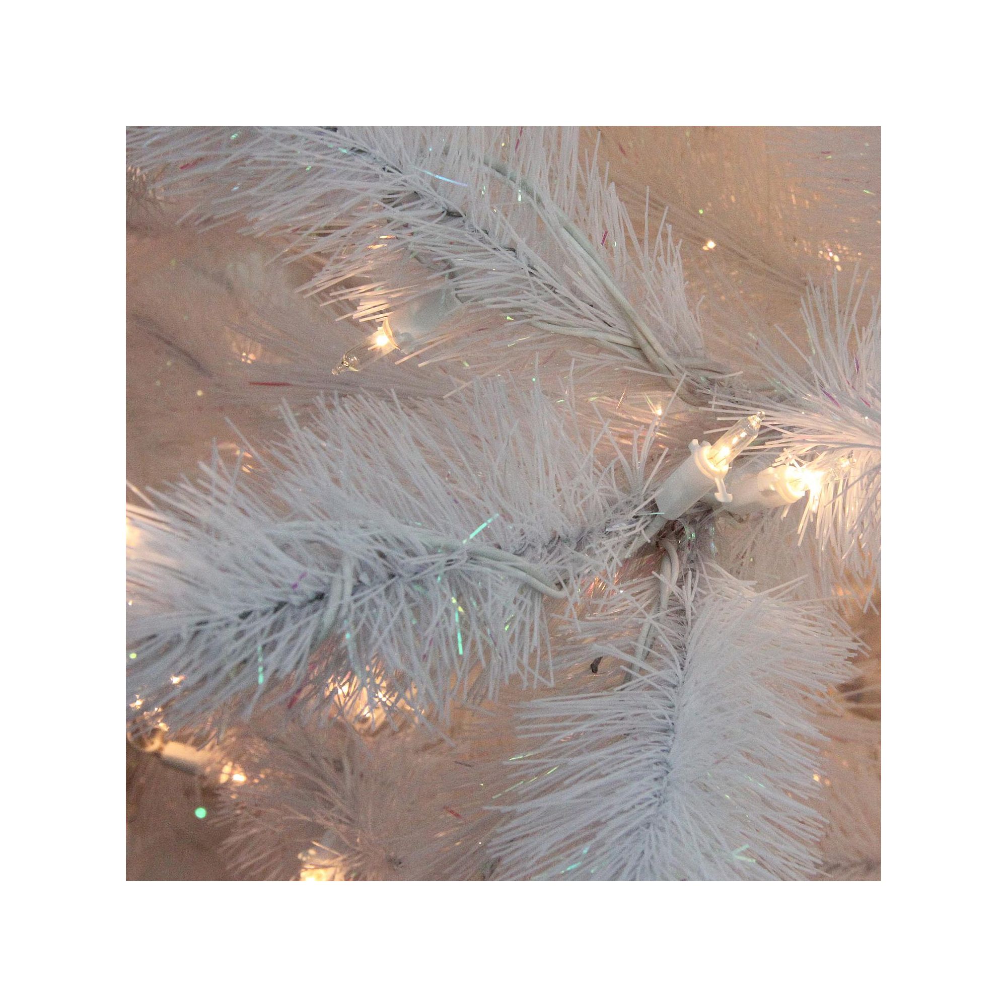 Northlight Seasonal 7.5 Pre-Lit Sparkling White Alaskan Pine Artificial Ch