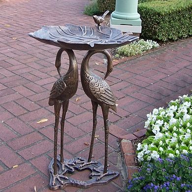 Oakland Living Crane Birdbath - Outdoor