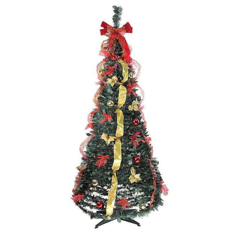 Northlight Seasonal 6-ft. Pre-Lit Pine Pop-Up Artificial Christmas Tree, Ye