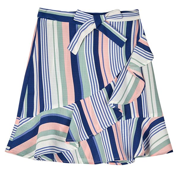 Girls 7-16 IZ Amy Byer Contrasting Stripe Ruffle Skirt