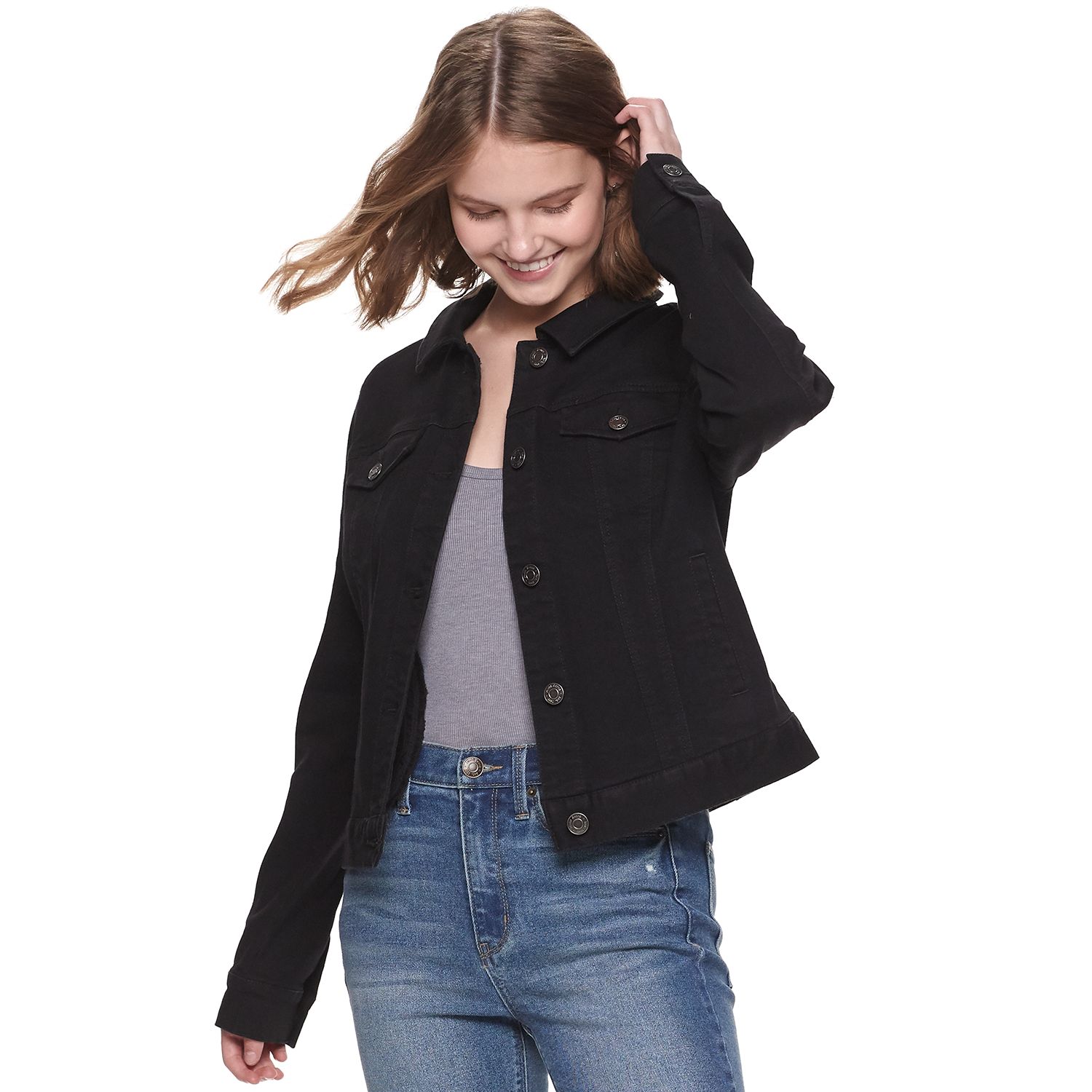 kohls black jean jacket