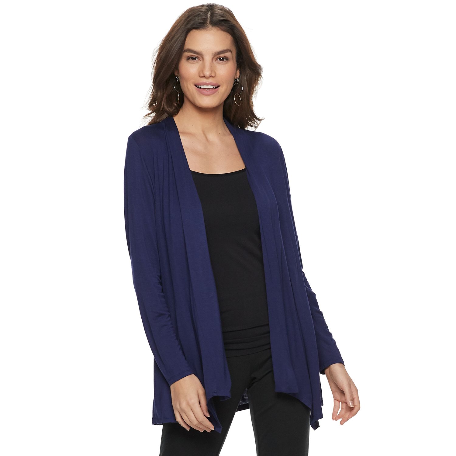 draped open front cardigan