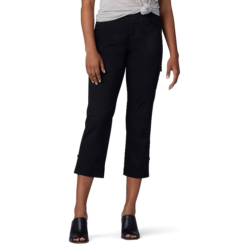 UPC 191057224140 product image for Women's Lee Relaxed Fit Flex-To-Go Cargo Capris, Size: 18 Avg/Reg, Black | upcitemdb.com