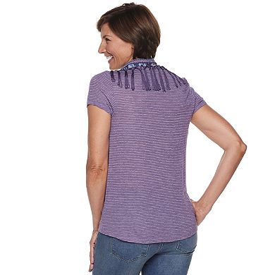 Women's World Unity Striped Scarf & Knot-Front Tee